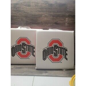 OHIO STATE Buckeyes 2 Stadium Seat Bleacher Cushion White Handle Foam
